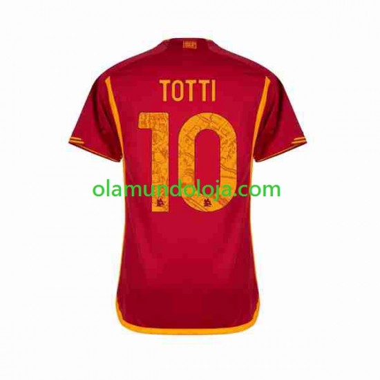 Camisola AS Roma Totti 10 Homem Equipamento Primeiro 2023-2024 Manga Curta